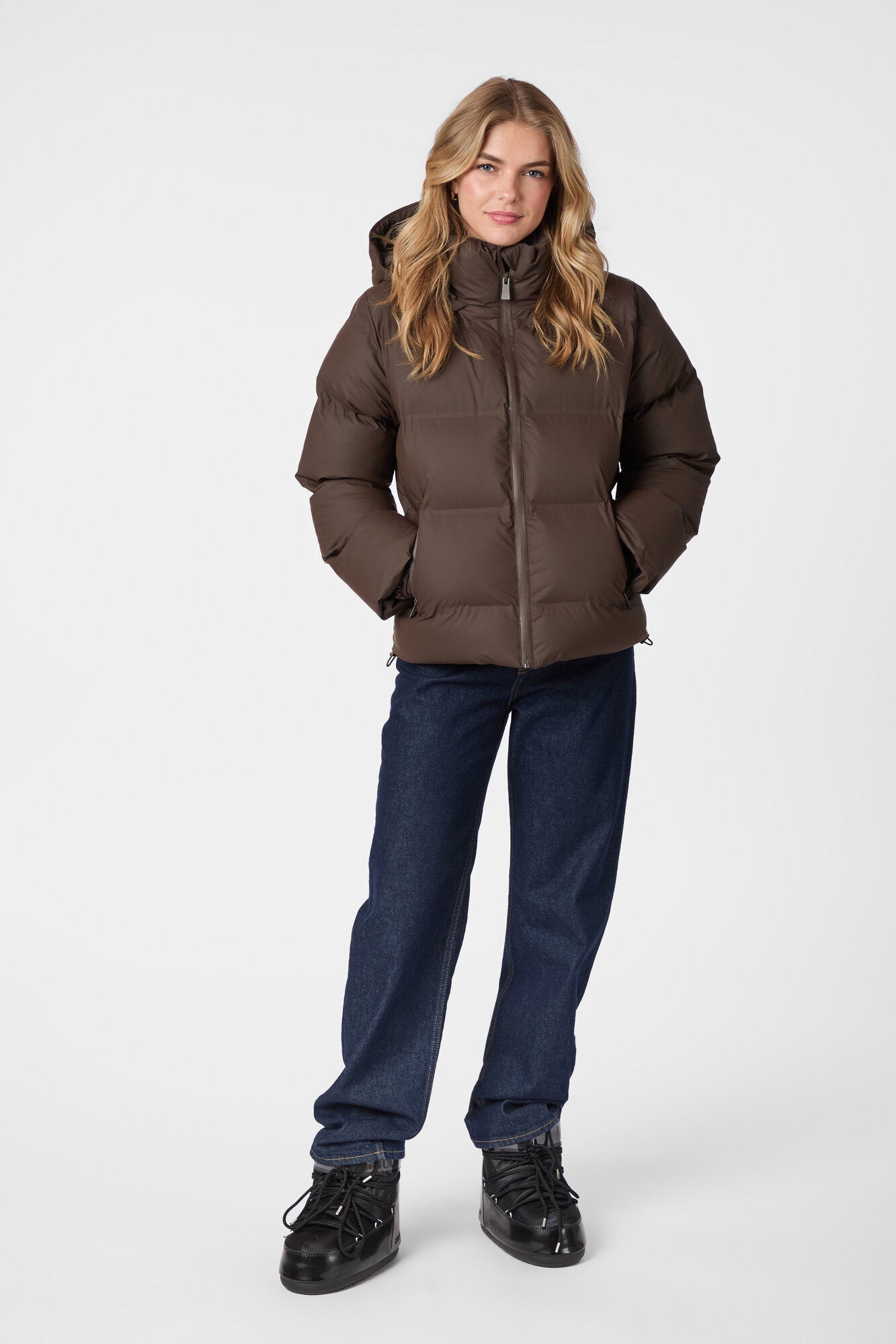 Fox Puffer dunjakke - Dark Brown